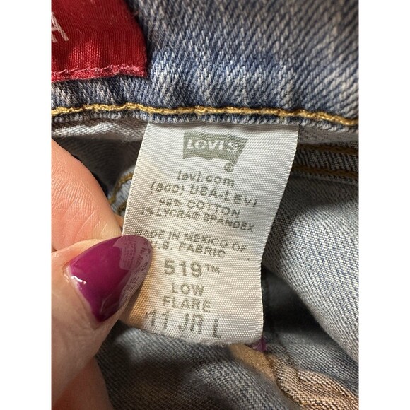 Levi’s 519 Vintage Jeans Low Stretch Flare Light Wash Sz 11 Junior Long - Picture 9 of 12